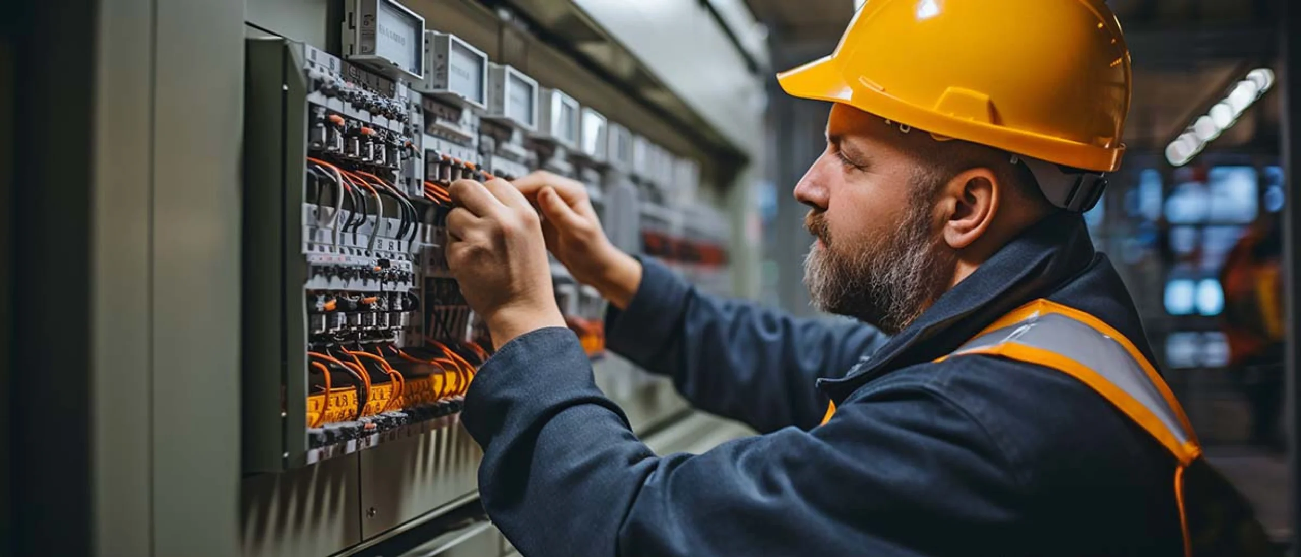 Electricaltechnicianworkingoncontrolpanel  Best Maintenance and Renovation Services - All Time Maintenance