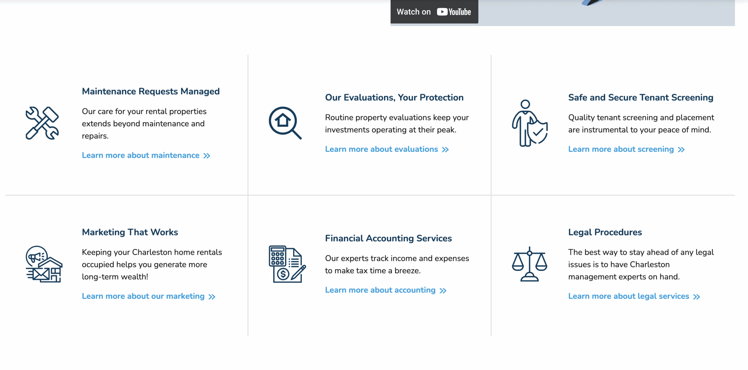 Sixserviceofferingswithiconsanddescriptions  Renovation and Maintenance Los Angeles